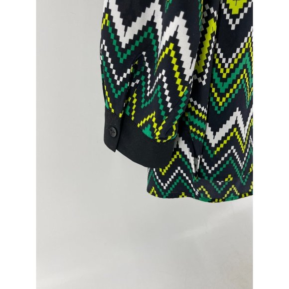 Catherines Women's Plus Long Sleeve Geometric Striped Top Shirt Size 1X 18/20W - Picture 9 of 13